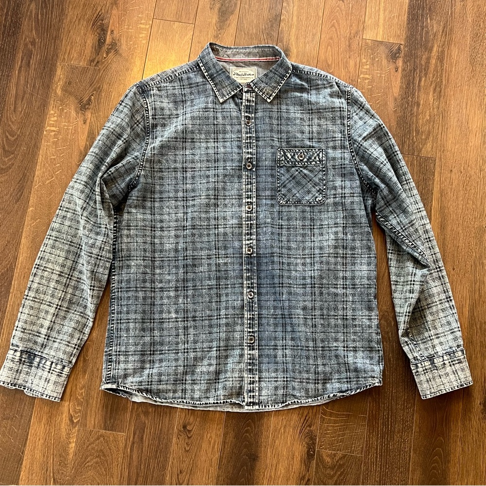 Flag & Anthem Blue Fade Plaid Button Down Shirt
